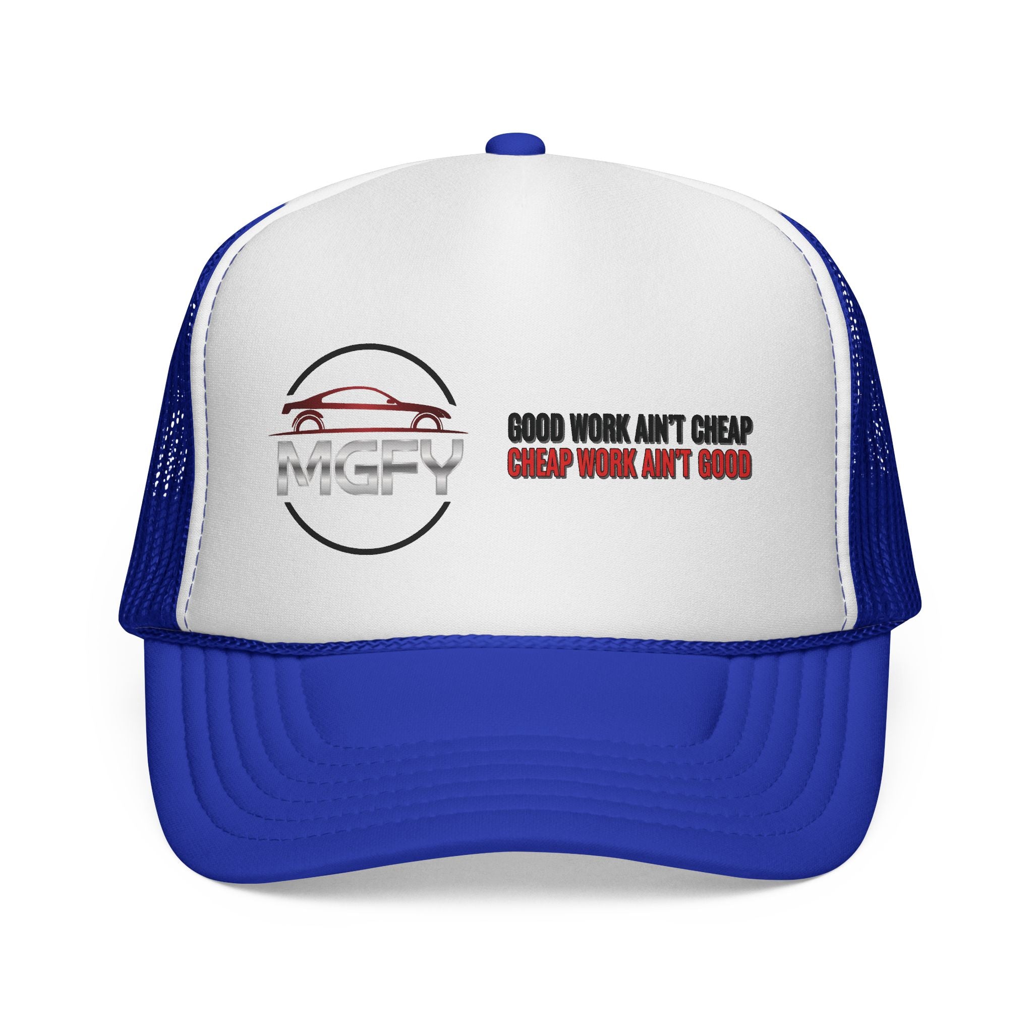 MGFY Logo Trucker Cap — Vintage 'Old Saying' Patch