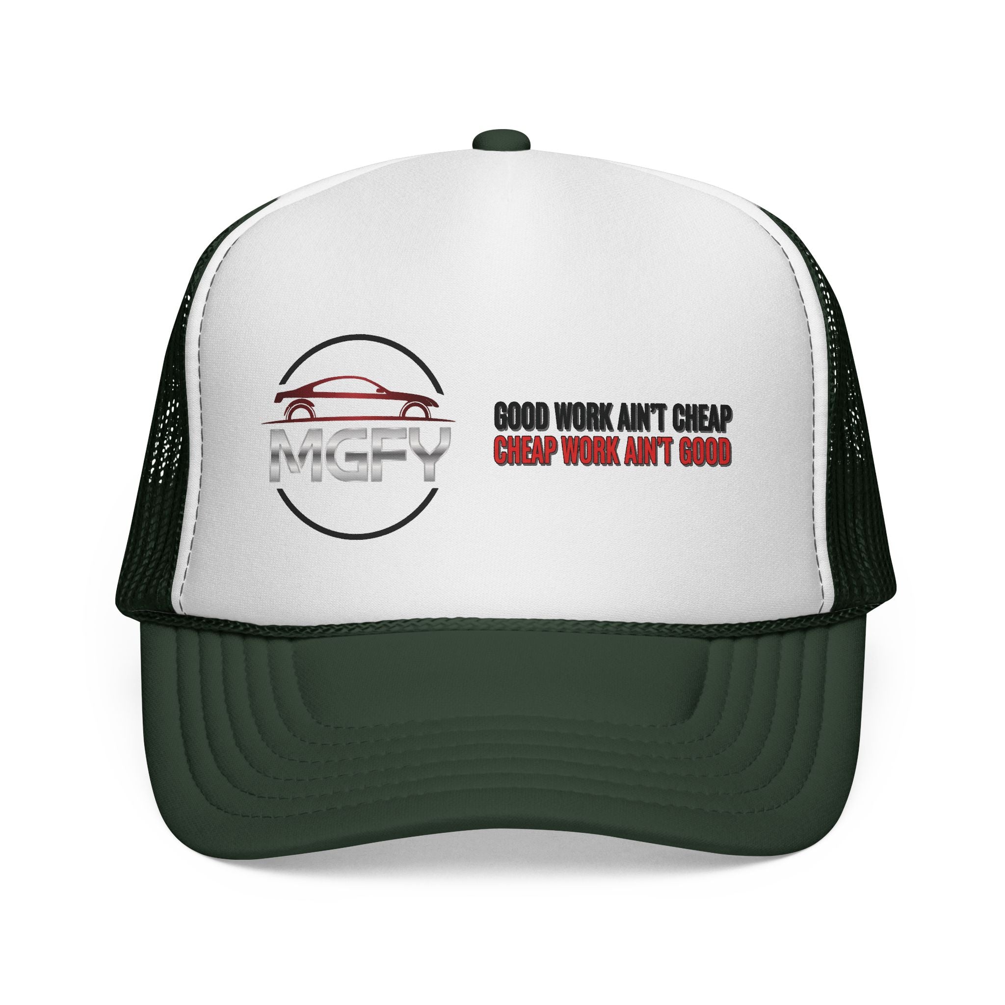 MGFY Logo Trucker Cap — Vintage 'Old Saying' Patch