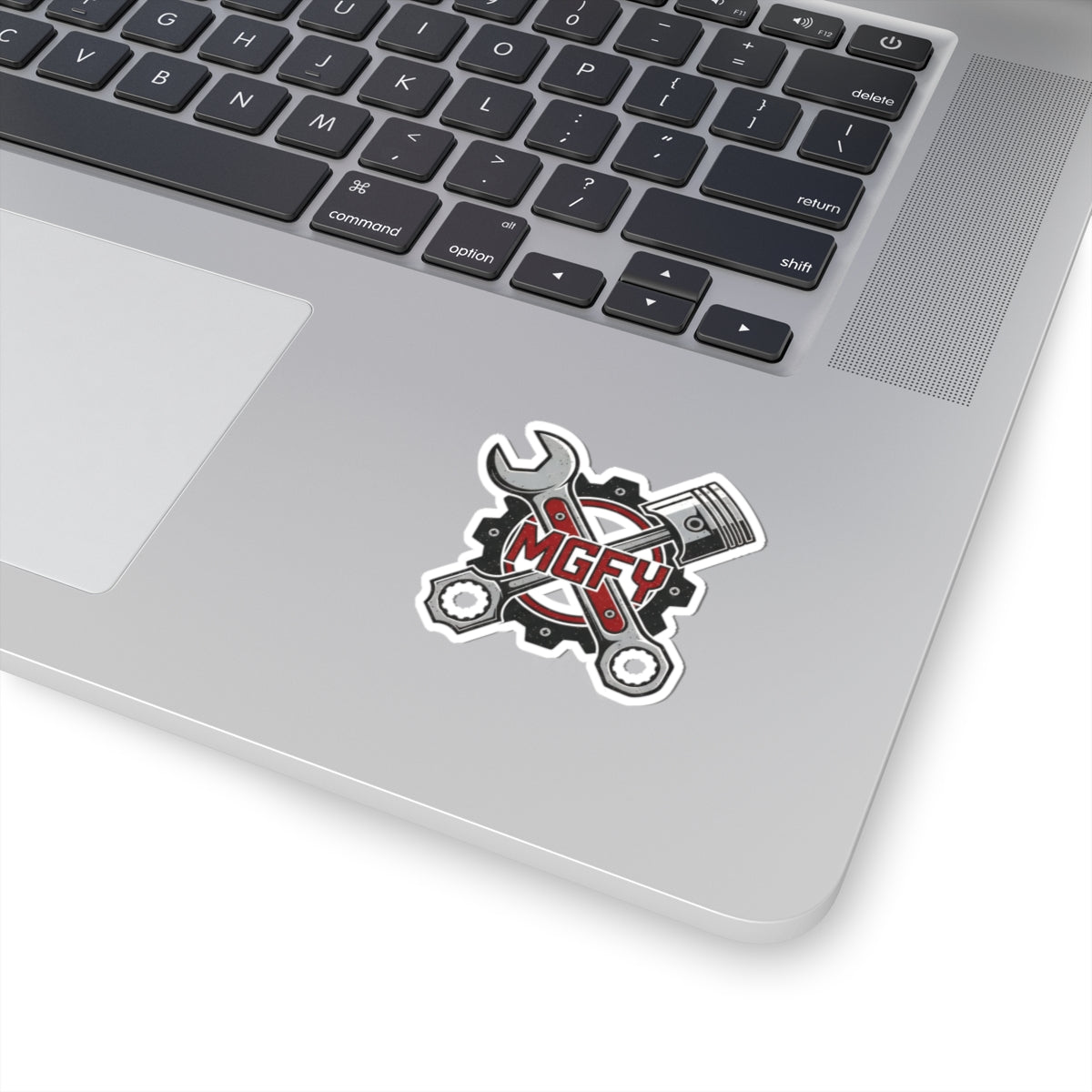 MGFY Mechanic Tools Kiss-Cut Sticker — Wrench, Piston & Gear Design