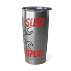 Eat Sleep Work Repeat 20oz Tumbler — Stainless Travel Cup for Commuters & Office Workers