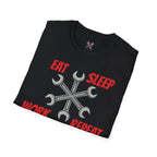 Mechanic Wrench 'Eat Sleep Work Repeat' T-Shirt