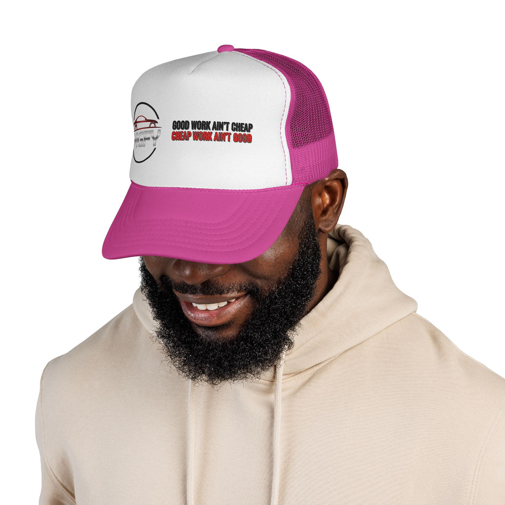 MGFY Logo Trucker Cap — Vintage 'Old Saying' Patch