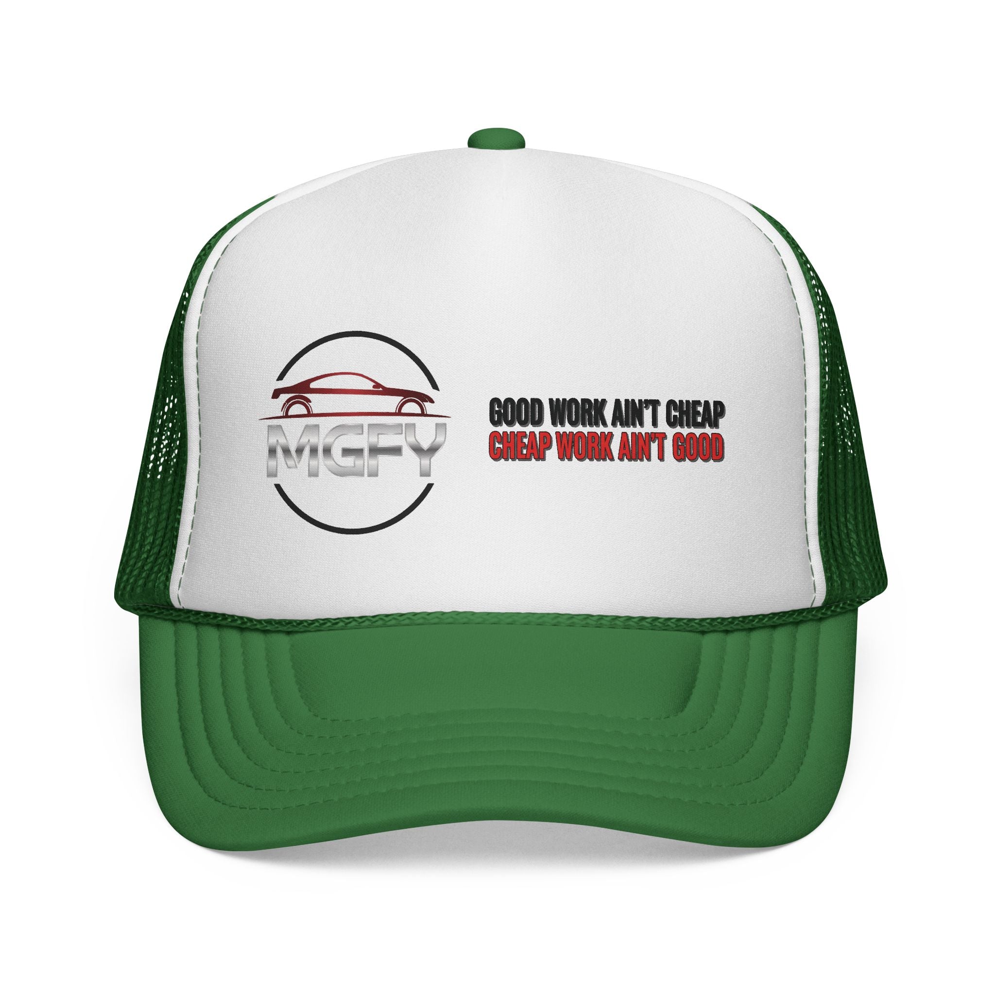 MGFY Logo Trucker Cap — Vintage 'Old Saying' Patch