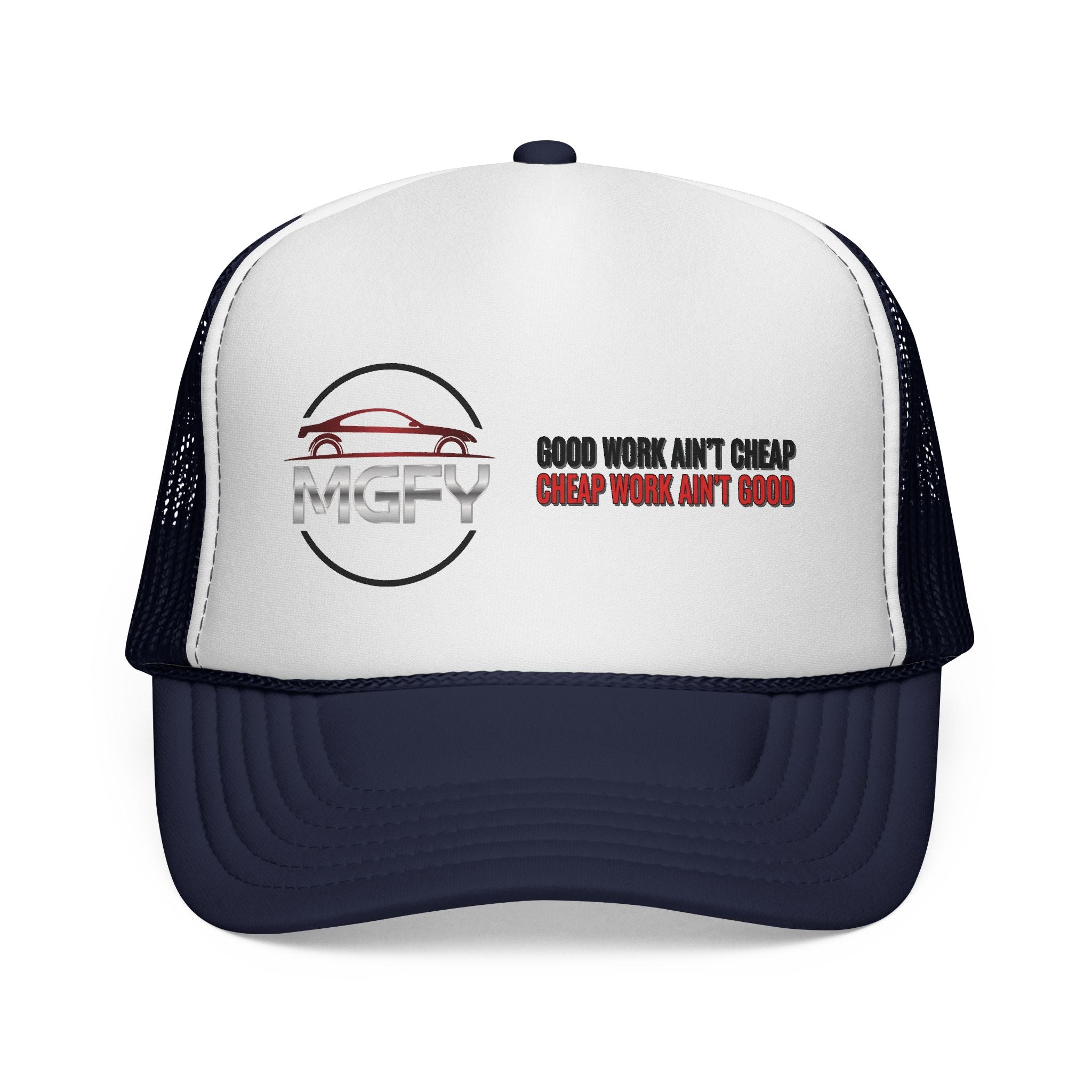 MGFY Logo Trucker Cap — Vintage 'Old Saying' Patch