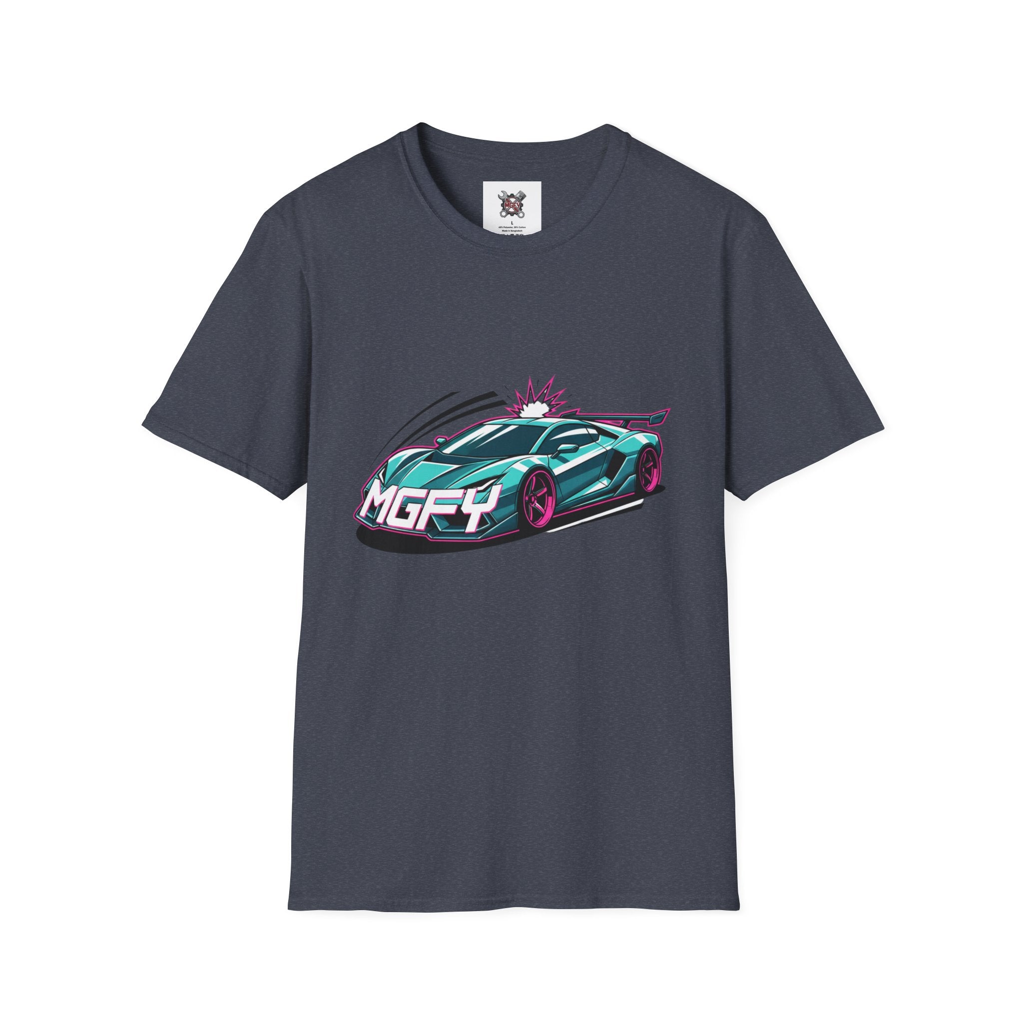 MGFY Supercar Tee — Neon Retro Sports Car Graphic T-Shirt