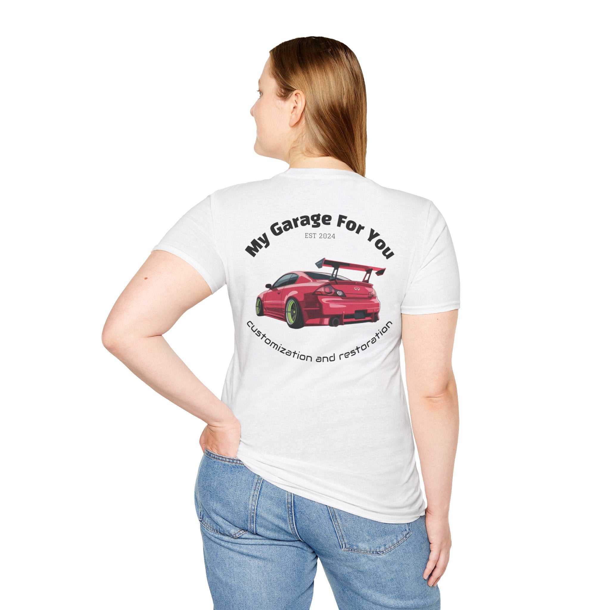 My Garage For You Unisex Softstyle T-Shirt | Ideal Gift for Car Enthusiasts, Casual Wear, Birthday, Father's Day