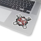 MGFY Mechanic Tools Kiss-Cut Sticker — Wrench, Piston & Gear Design