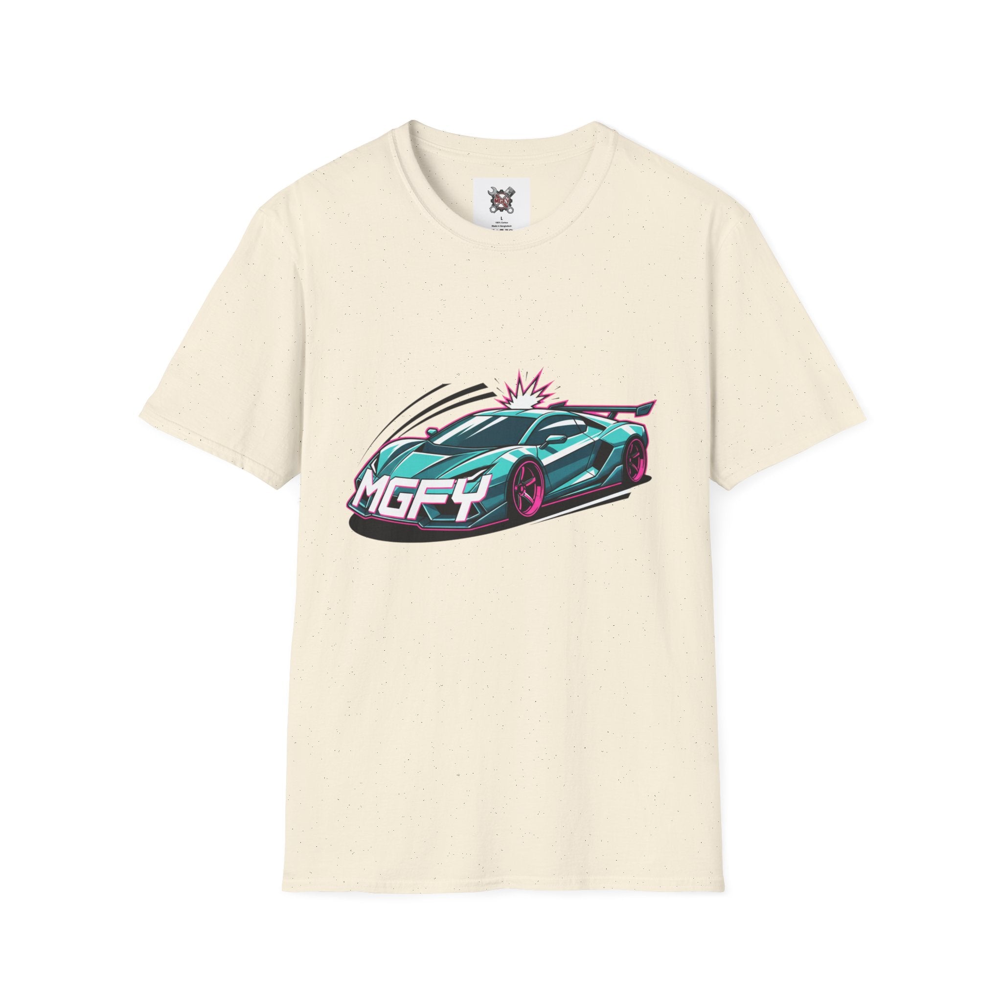 MGFY Supercar Tee — Neon Retro Sports Car Graphic T-Shirt