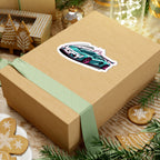 MGFY Supercar Kiss-Cut Sticker — Teal Sports Car with 'MGFY' Graphic
