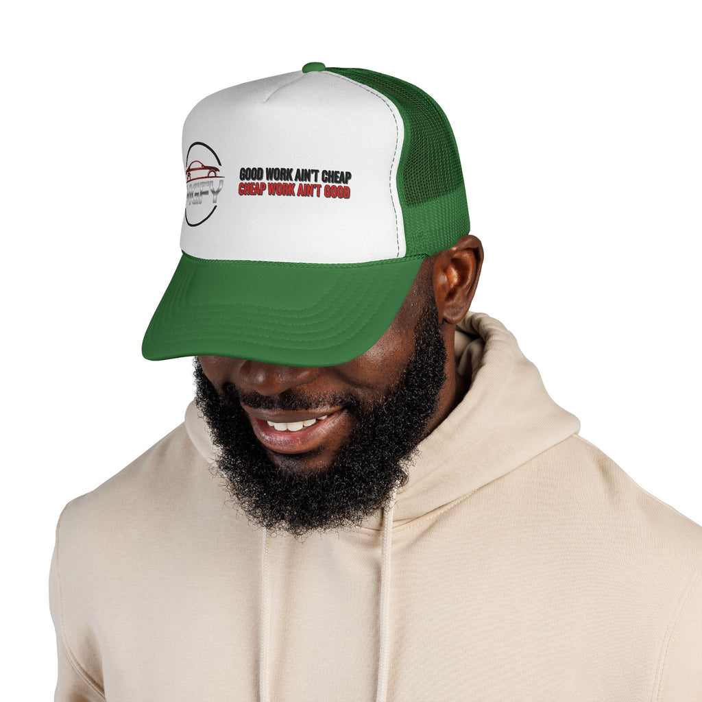 MGFY Logo Trucker Cap — Vintage 'Old Saying' Patch