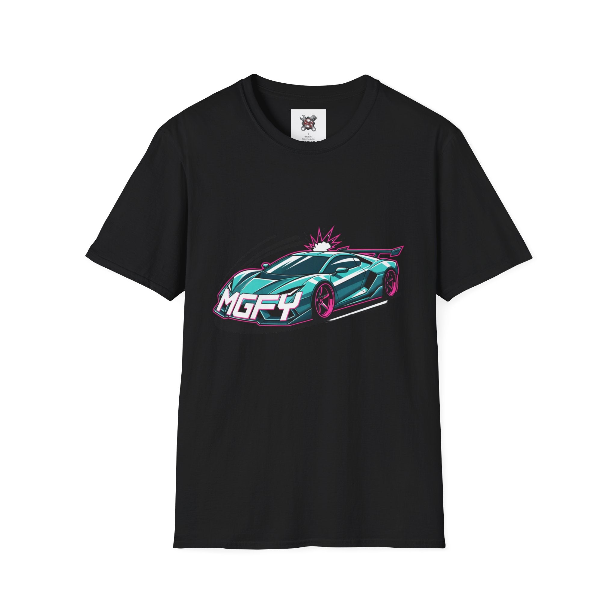 MGFY Supercar Tee — Neon Retro Sports Car Graphic T-Shirt