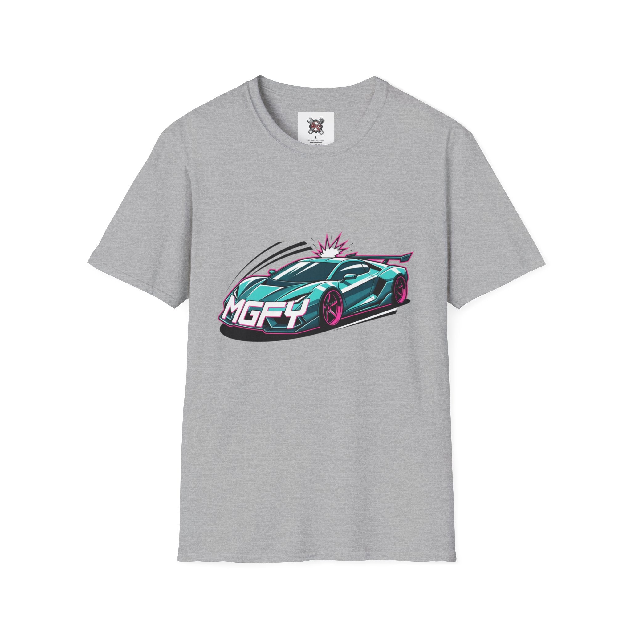 MGFY Supercar Tee — Neon Retro Sports Car Graphic T-Shirt