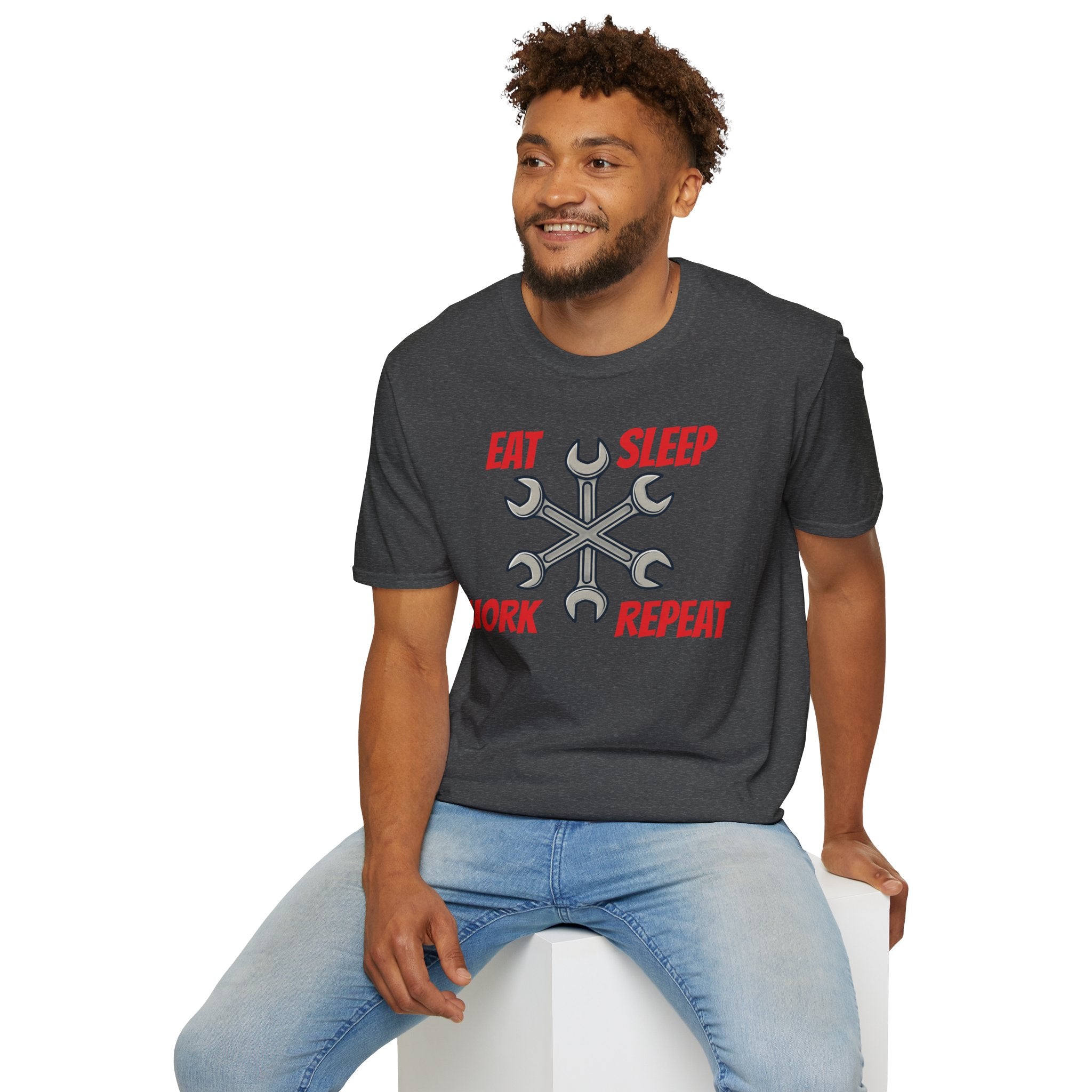 Mechanic Wrench 'Eat Sleep Work Repeat' T-Shirt