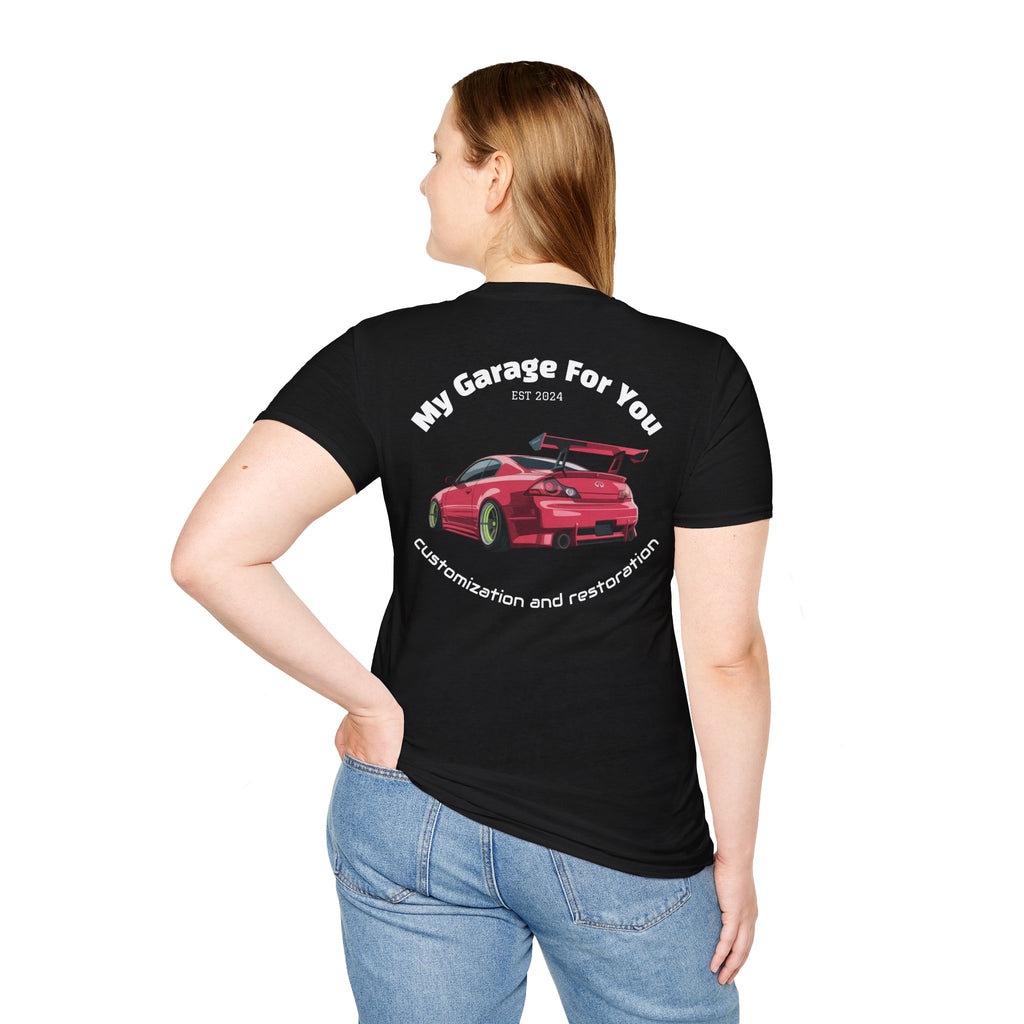 My Garage For You Unisex Softstyle T-Shirt | Ideal Gift for Car Enthusiasts, Casual Wear, Birthday, Father's Day