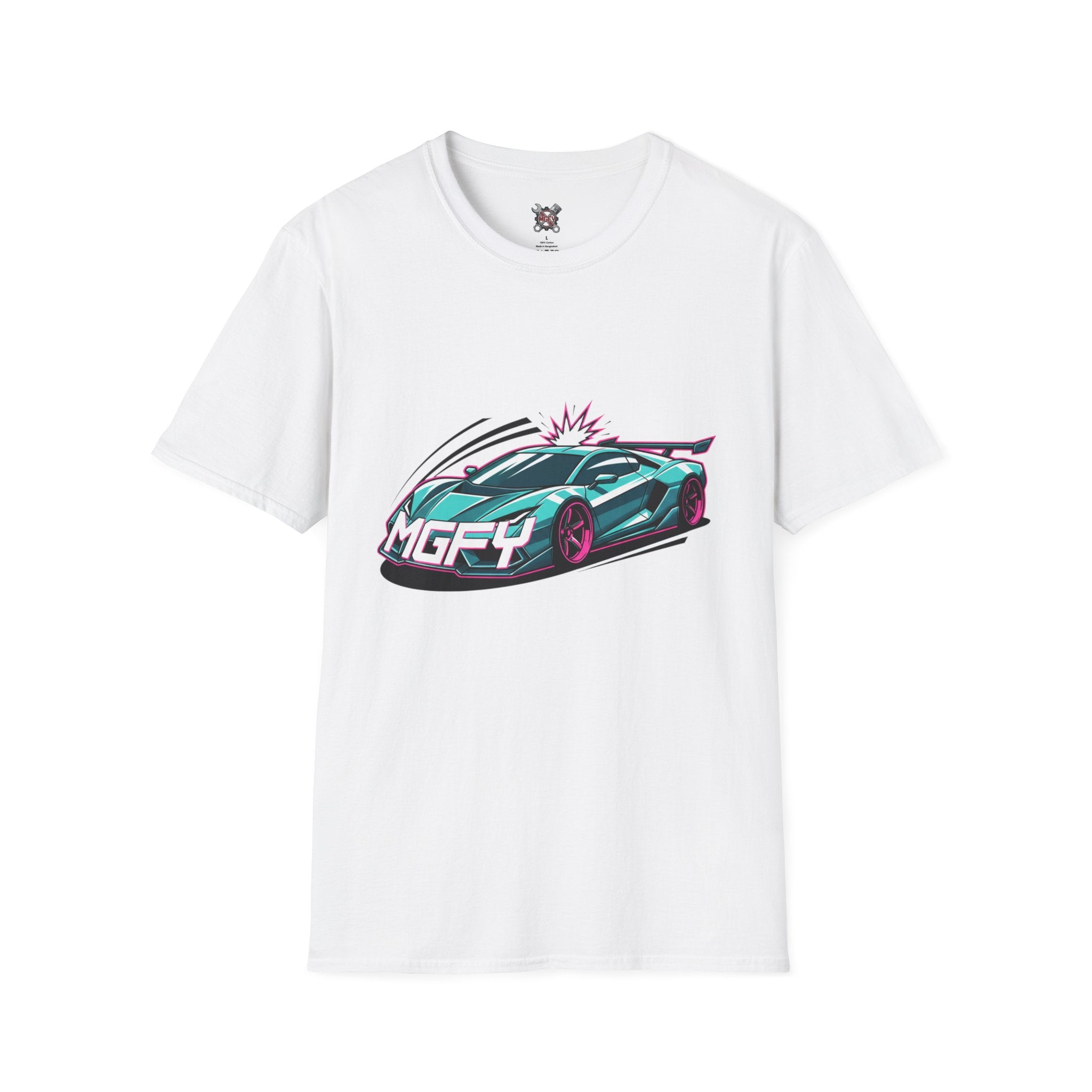 MGFY Supercar Tee — Neon Retro Sports Car Graphic T-Shirt