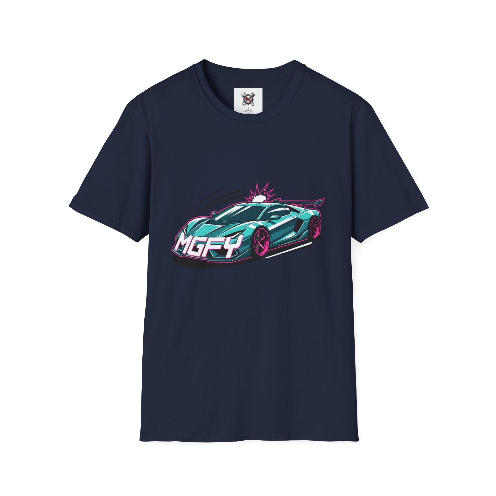 MGFY Supercar Tee — Neon Retro Sports Car Graphic T-Shirt