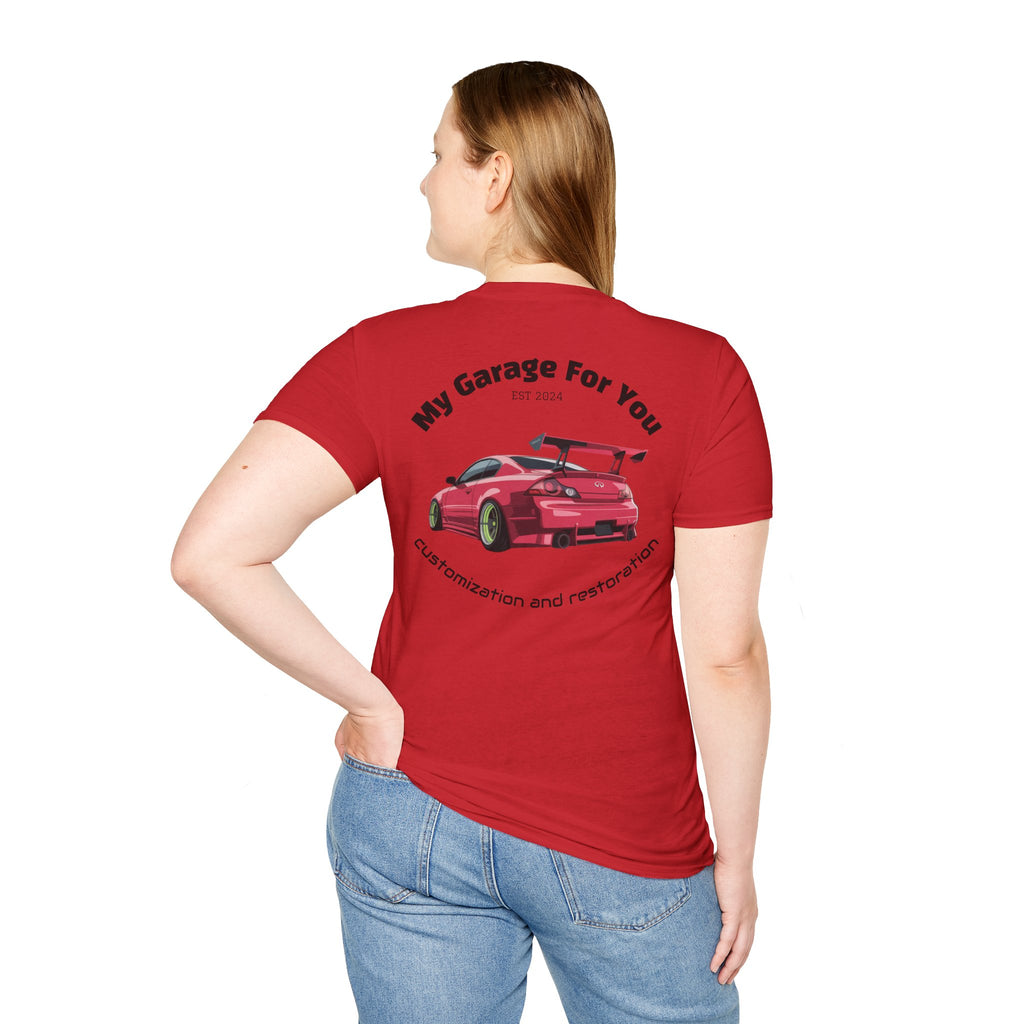 My Garage For You Unisex Softstyle T-Shirt | Ideal Gift for Car Enthusiasts, Casual Wear, Birthday, Father's Day