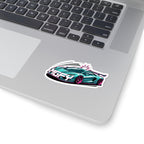 MGFY Supercar Kiss-Cut Sticker — Teal Sports Car with 'MGFY' Graphic