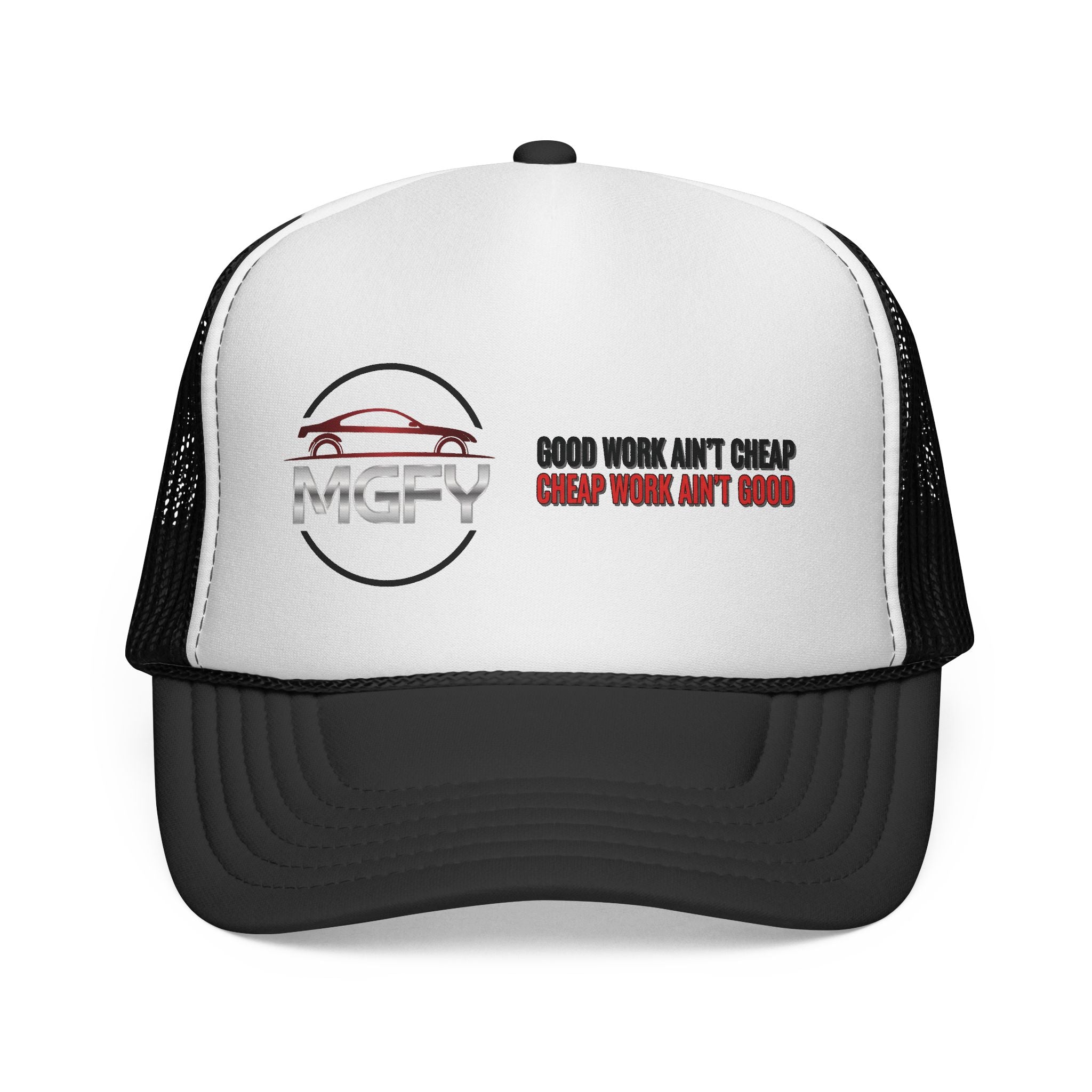 MGFY Logo Trucker Cap — Vintage 'Old Saying' Patch