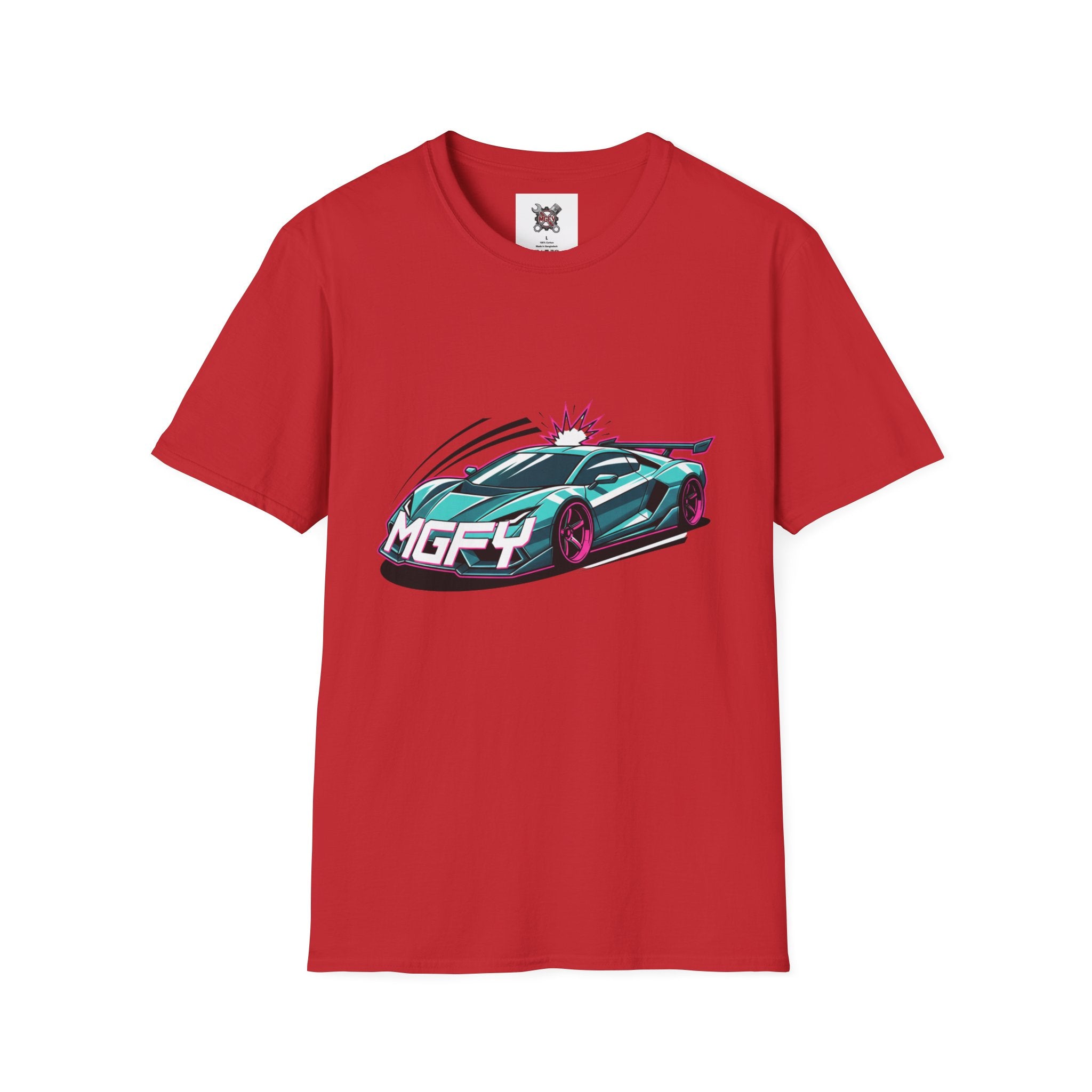 MGFY Supercar Tee — Neon Retro Sports Car Graphic T-Shirt