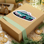 MGFY Supercar Kiss-Cut Sticker — Teal Sports Car with 'MGFY' Graphic