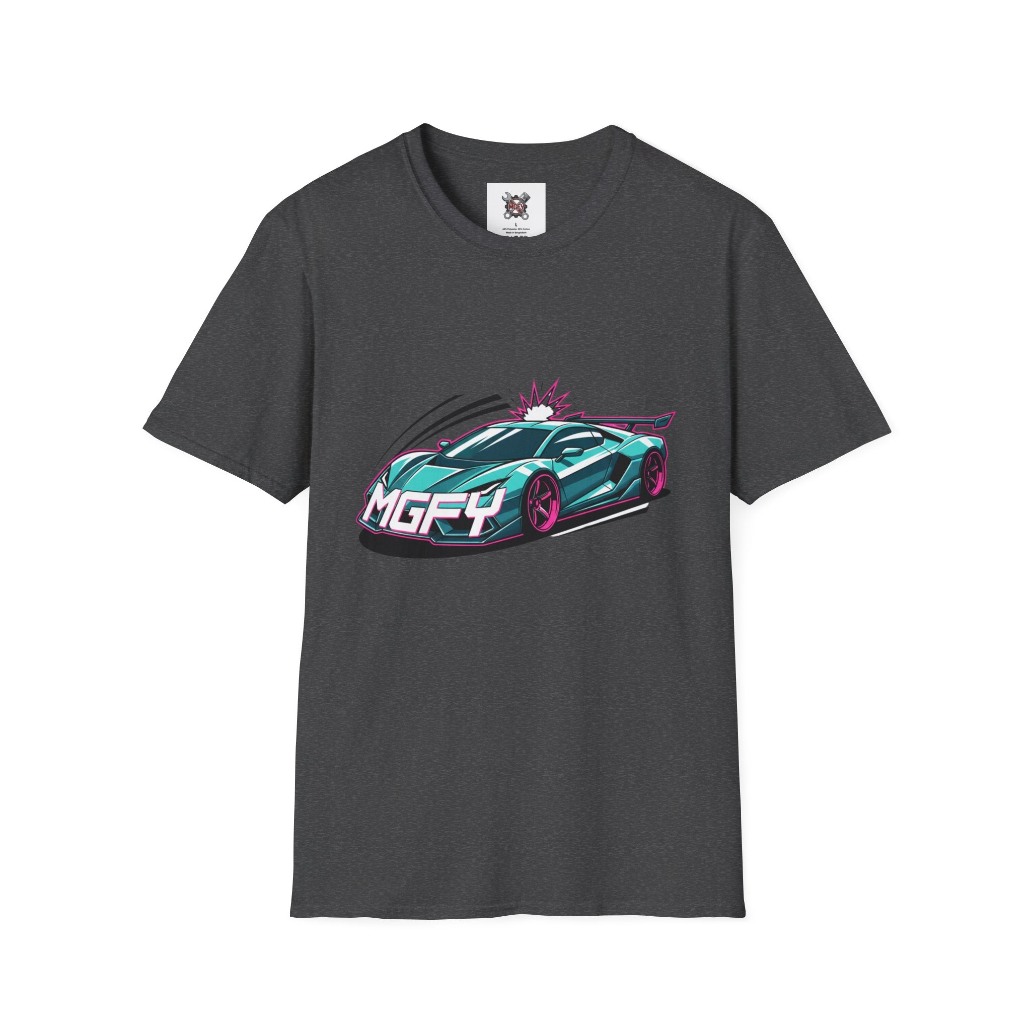 MGFY Supercar Tee — Neon Retro Sports Car Graphic T-Shirt