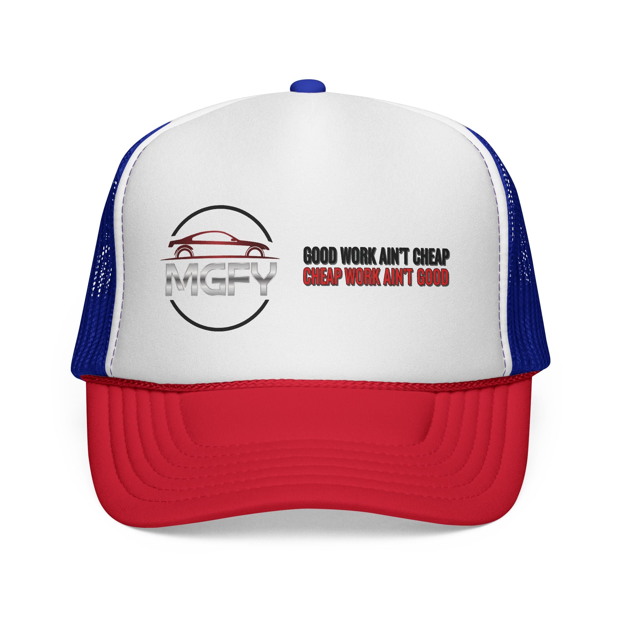 MGFY Logo Trucker Cap — Vintage 'Old Saying' Patch