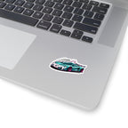 MGFY Supercar Kiss-Cut Sticker — Teal Sports Car with 'MGFY' Graphic
