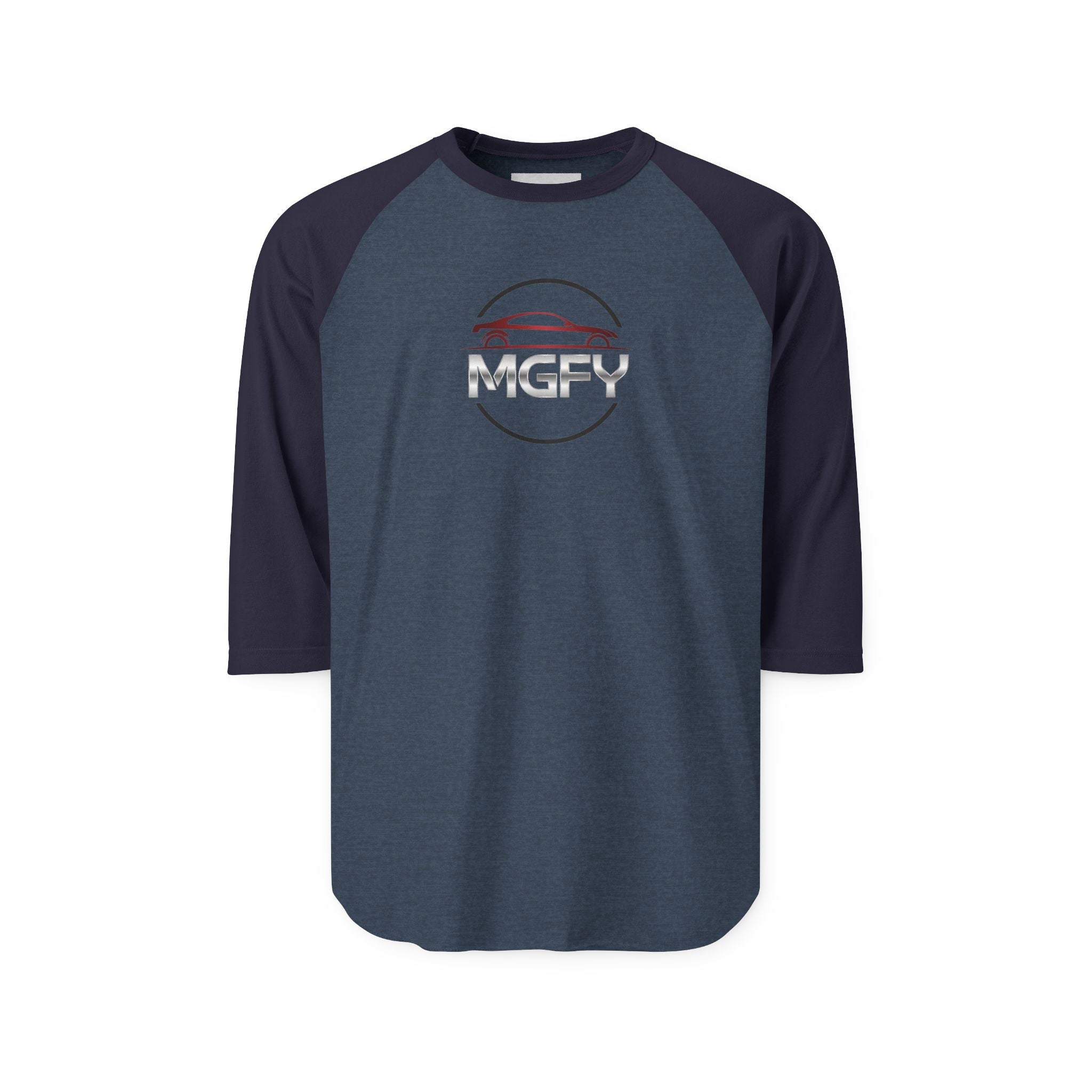 MGFY Raglan Shirt — Three-Quarter Sleeve Baseball Tee with MGFY Logo
