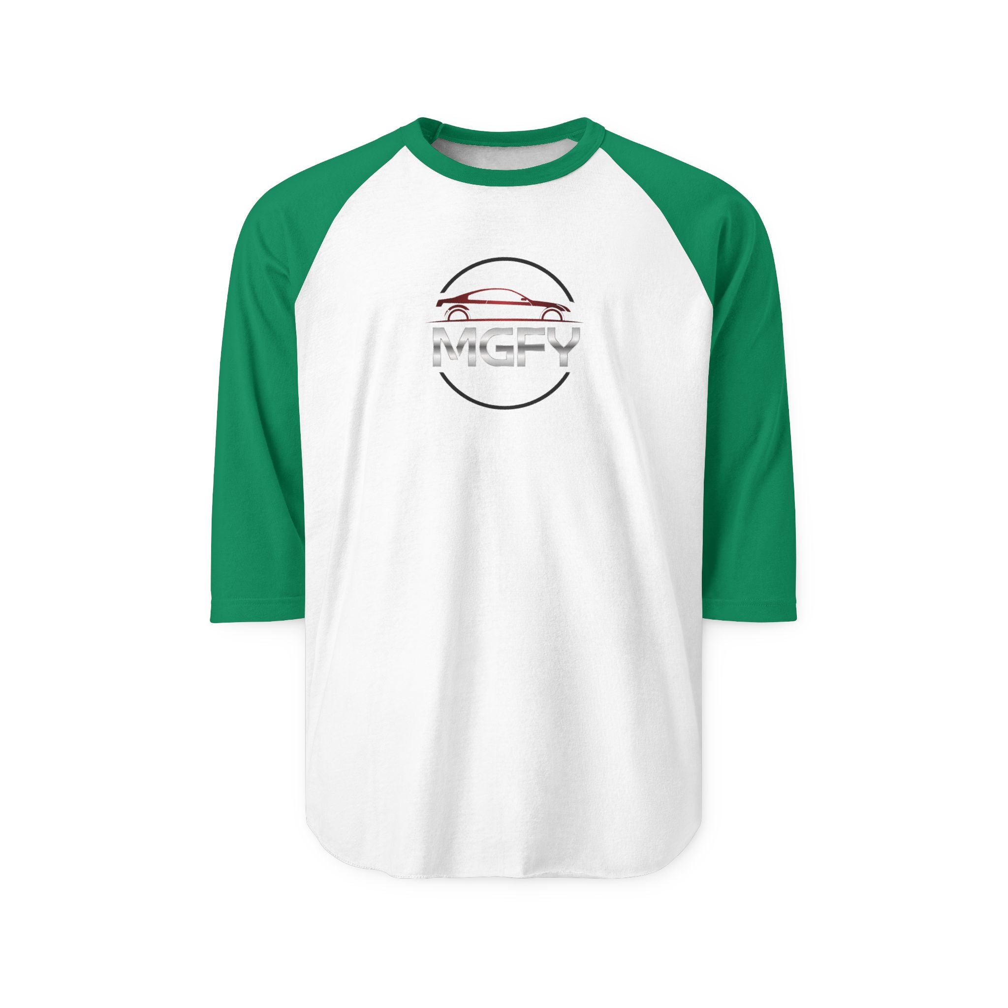 MGFY Raglan Shirt — Three-Quarter Sleeve Baseball Tee with MGFY Logo