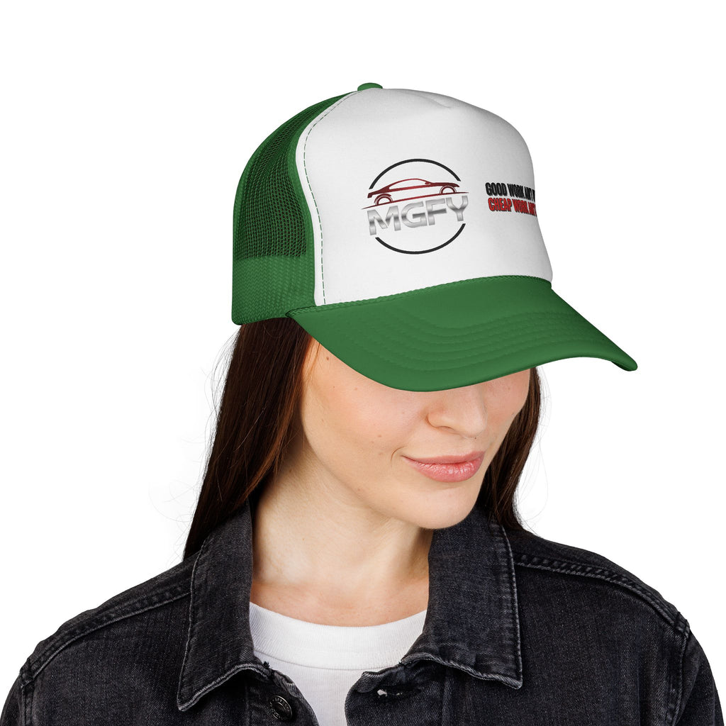 MGFY Logo Trucker Cap — Vintage 'Old Saying' Patch