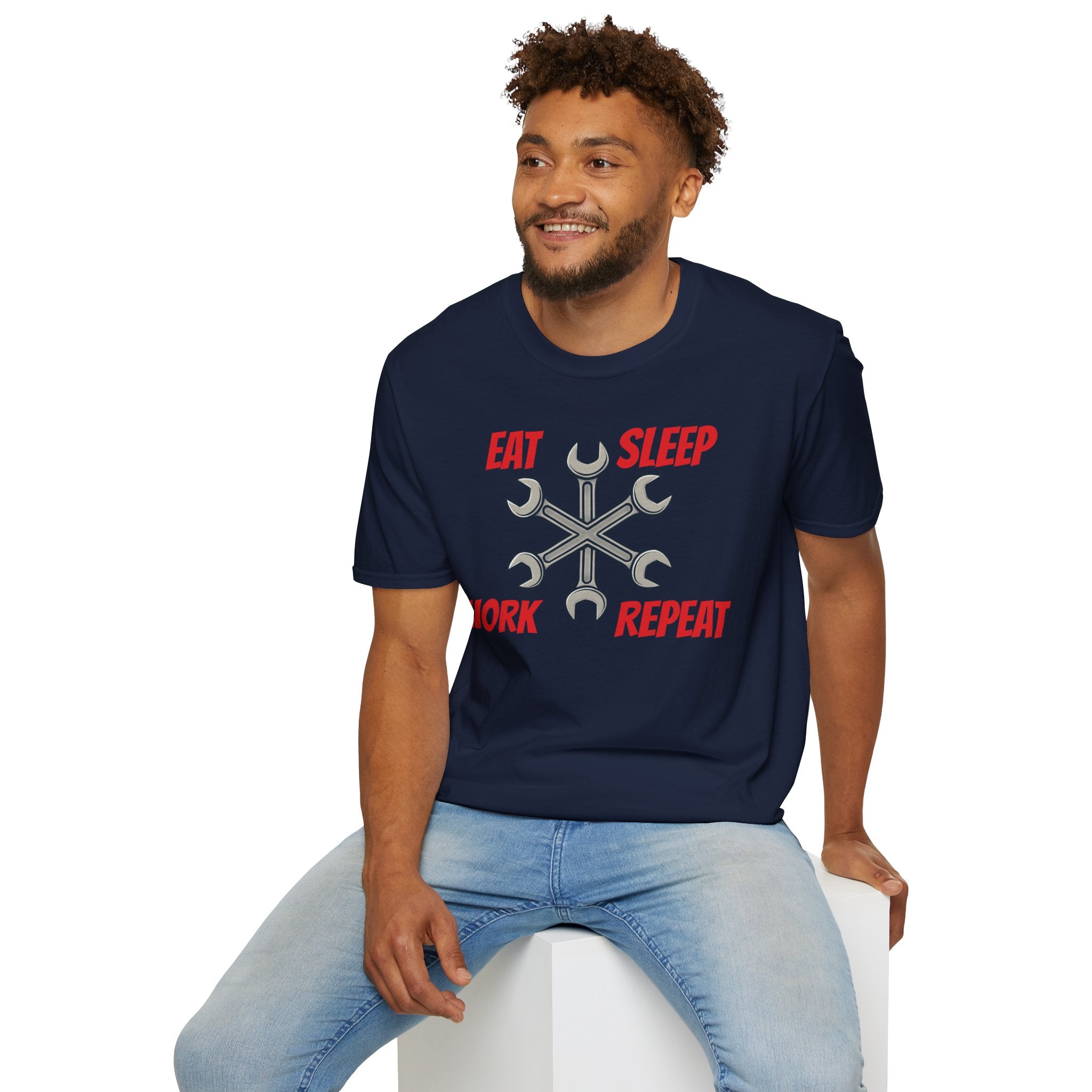 Mechanic Wrench 'Eat Sleep Work Repeat' T-Shirt