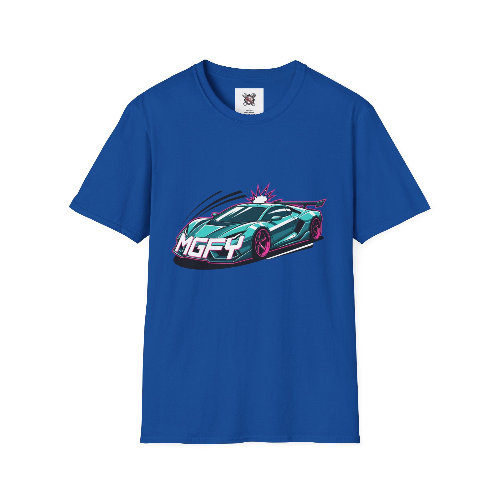 MGFY Supercar Tee — Neon Retro Sports Car Graphic T-Shirt